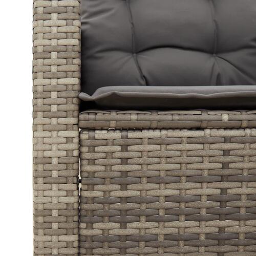 Havestol med hynder polyrattan grå