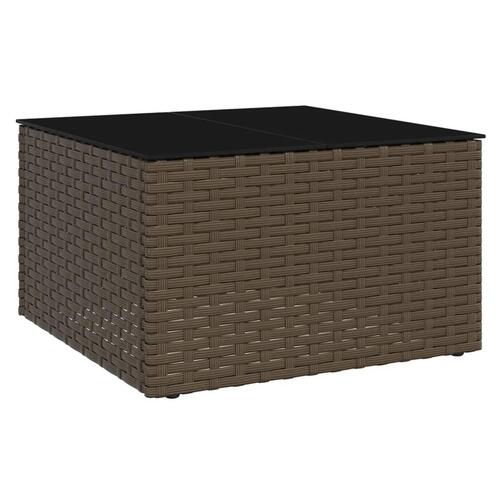 Loungesæt til haven 2 dele med hynder polyrattan brun