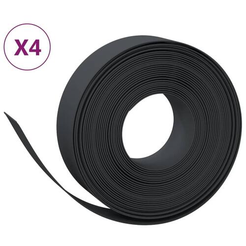 Græskanter 4 stk. 10 m 15 cm polyethylen sort
