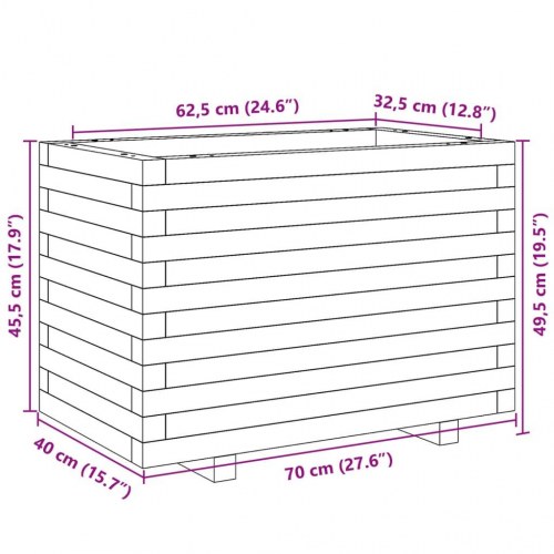 Plantekasse 70x40x49,5 cm imprægneret fyrretræ
