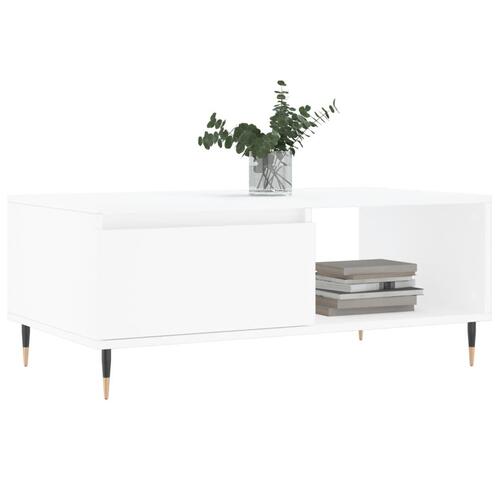 Sofabord 90x50x36,5 cm konstrueret træ hvid