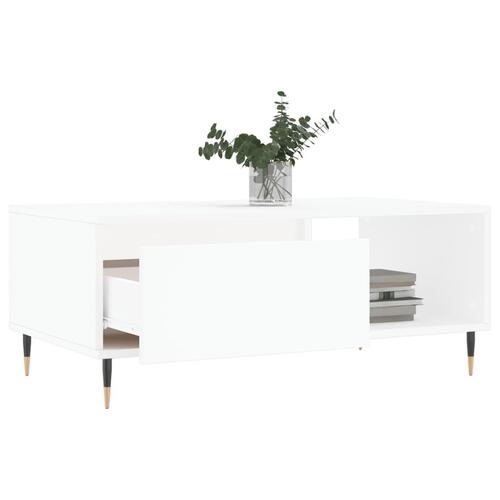 Sofabord 90x50x36,5 cm konstrueret træ hvid