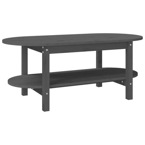 Sofabord 110x55x45 cm massivt fyrretræ grå