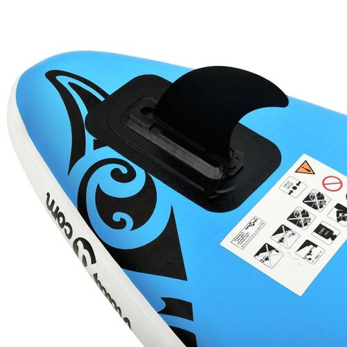 Oppusteligt paddleboardsæt 305x76x15 cm blå