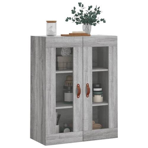 Væghængt skab 69,5x34x90 cm konstrueret træ grå sonoma-eg