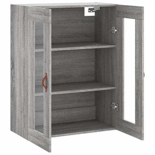 Væghængt skab 69,5x34x90 cm konstrueret træ grå sonoma-eg