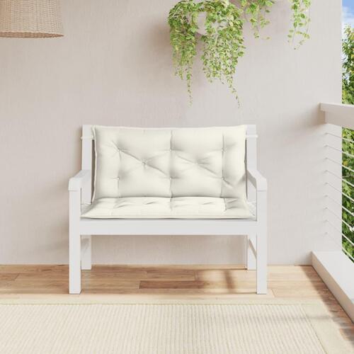 Hynder til havebænk 2 stk. 100x50x7 cm stof meleret cremefarvet
