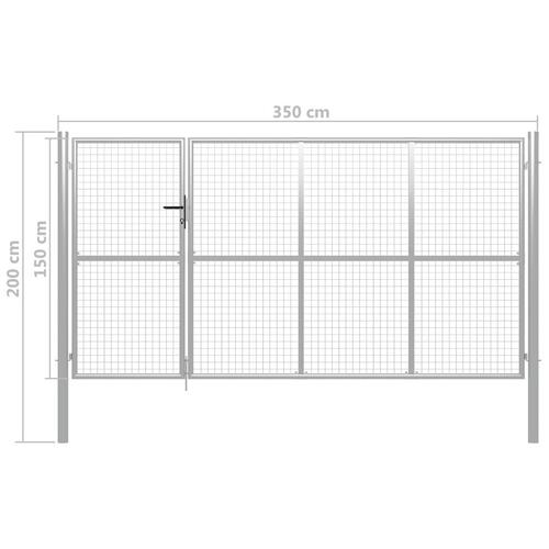 Havelåge 350 x 150 cm stål sølvfarvet