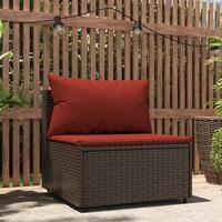 Midtermodul til havesofa med hynde polyrattan brun