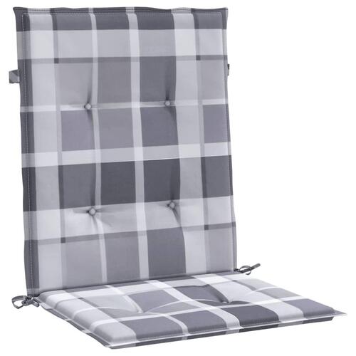 Stolehynde m. lav ryg 4 stk. 100x50x3 cm oxfordstof gråternet