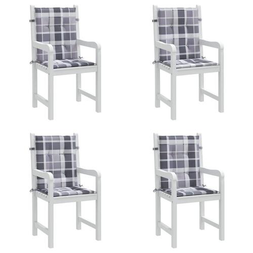 Stolehynde m. lav ryg 4 stk. 100x50x3 cm oxfordstof gråternet