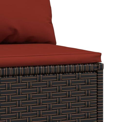 Midtermodul til havesofa med hynde polyrattan brun