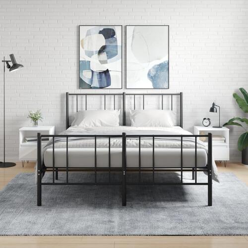 Sengeborde 2 stk. 40x35x50 cm konstrueret træ hvid