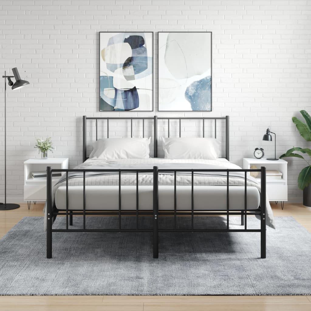 Sengeborde 2 stk. 40x35x50 cm konstrueret træ hvid