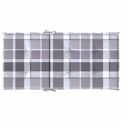 Stolehynde m. lav ryg 4 stk. 100x50x3 cm oxfordstof gråternet