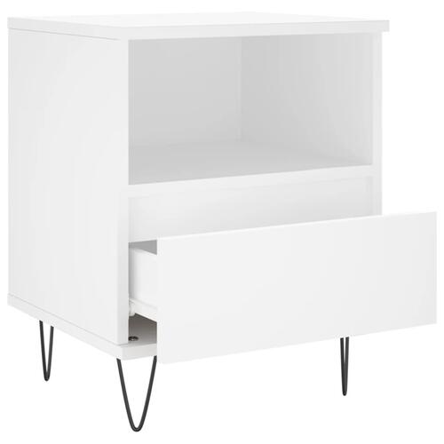 Sengeborde 2 stk. 40x35x50 cm konstrueret træ hvid