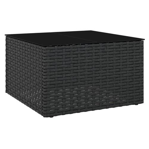 Loungesæt til haven 2 dele med hynder polyrattan sort