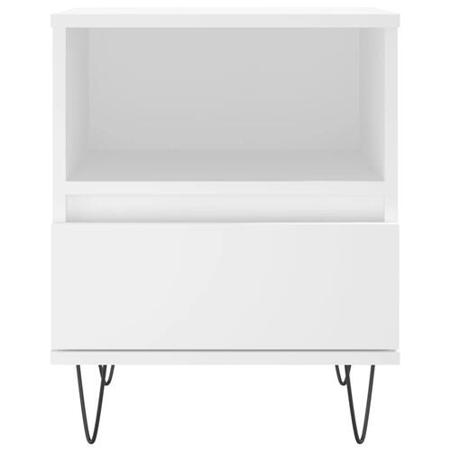 Sengeborde 2 stk. 40x35x50 cm konstrueret træ hvid