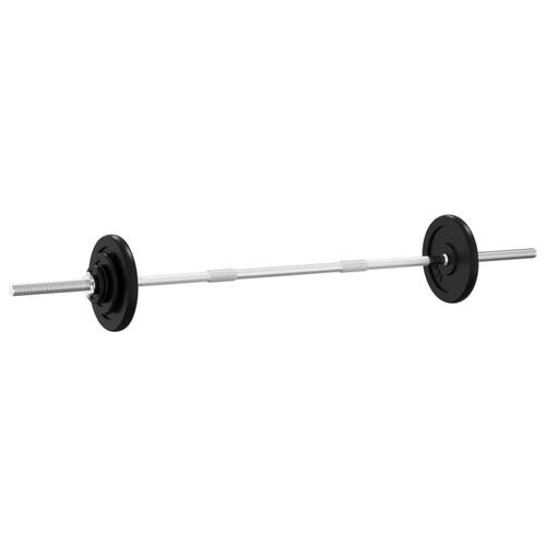 Vægtstang med skiver 30 kg støbejern