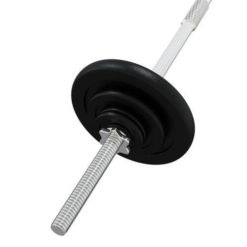 Vægtstang med skiver 30 kg støbejern