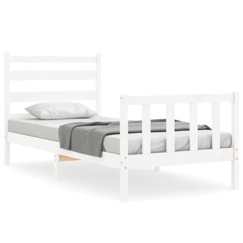 Sengeramme uden madras 100x200 cm massivt fyrretræ hvid