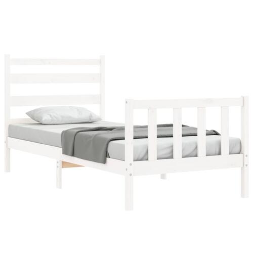 Sengeramme uden madras 100x200 cm massivt fyrretræ hvid