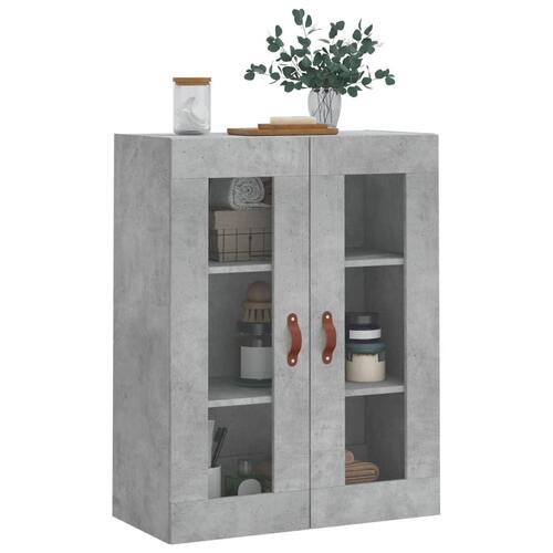 Væghængt skab 69,5x34x90 cm konstrueret træ betongrå