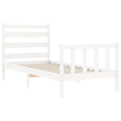 Sengeramme uden madras 100x200 cm massivt fyrretræ hvid