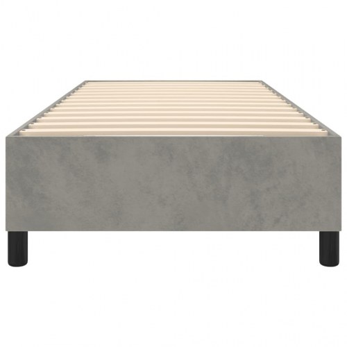 Boxspring sengeramme i fløjl - lysegrå 80×200 cm