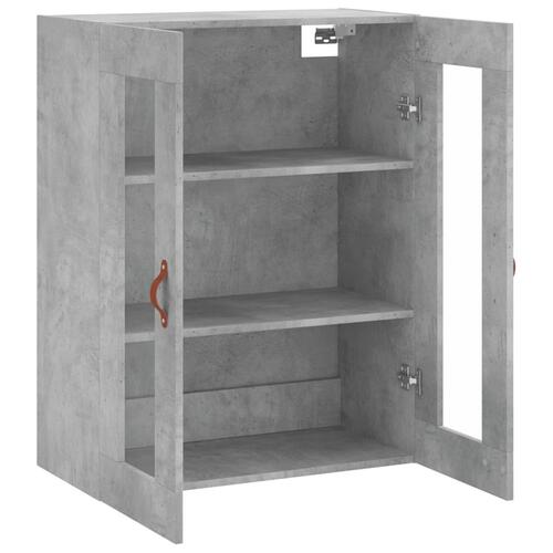 Væghængt skab 69,5x34x90 cm konstrueret træ betongrå