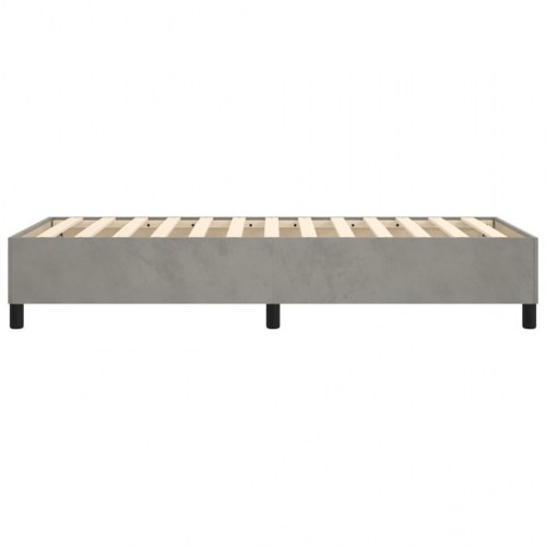 Boxspring sengeramme i fløjl - lysegrå 80×200 cm