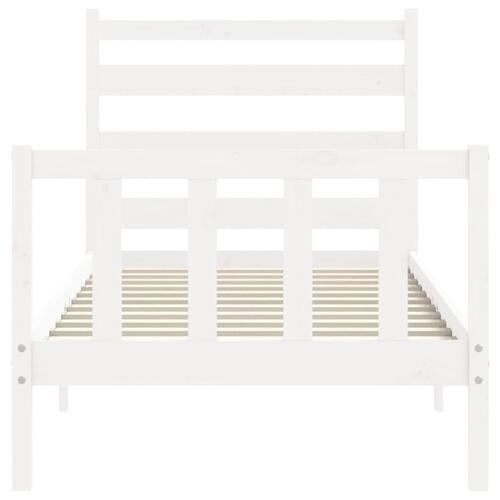 Sengeramme uden madras 100x200 cm massivt fyrretræ hvid