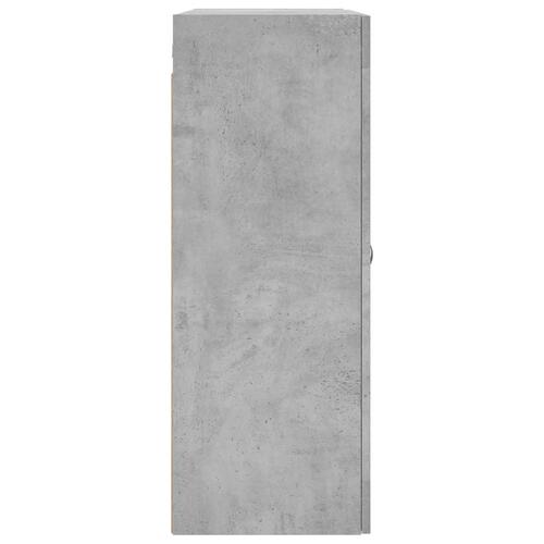 Væghængt skab 69,5x34x90 cm konstrueret træ betongrå