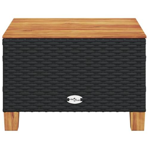 Havebord 55x55x36 cm polyrattan og akacietræ sort
