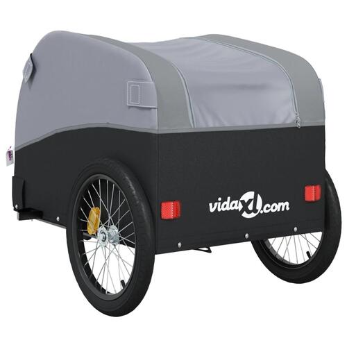 Cykelanhænger 30 kg jern sort og grå