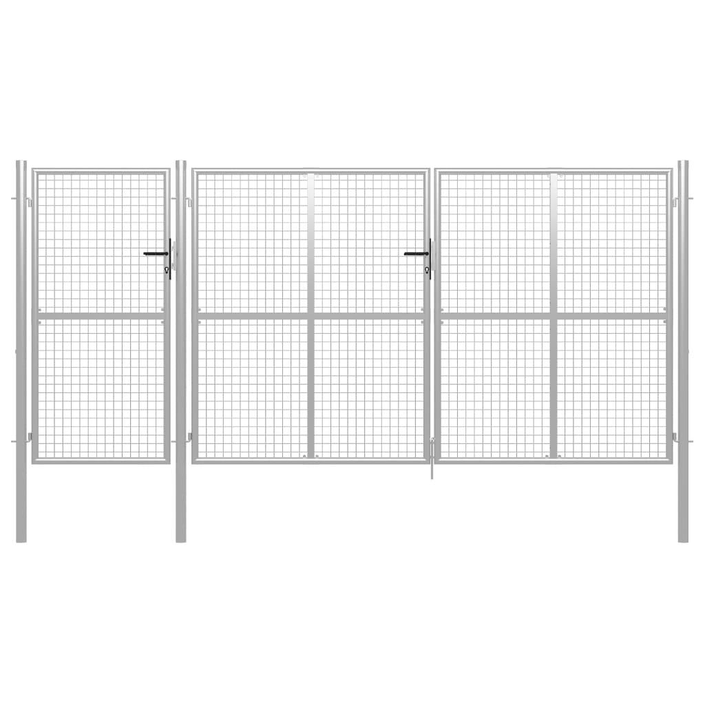 Havelåge 400 x 150 cm stål sølvfarvet