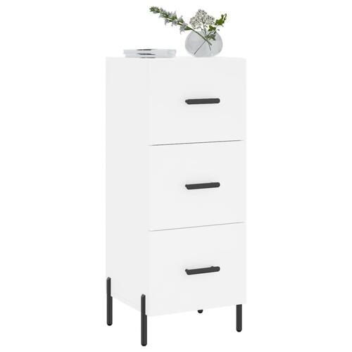 Skænk 34,5x34x90 cm konstrueret træ hvid