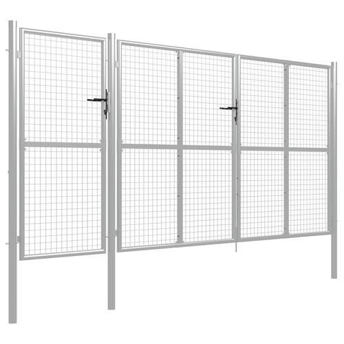 Havelåge 400 x 150 cm stål sølvfarvet