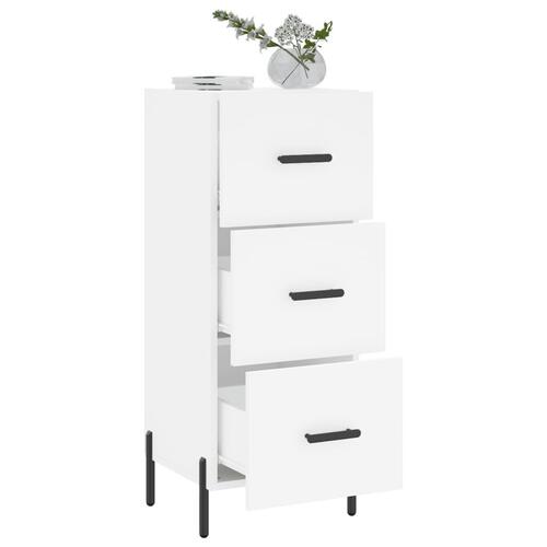 Skænk 34,5x34x90 cm konstrueret træ hvid