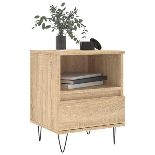 Sengebord 40x35x50 cm konstrueret træ sonoma-eg