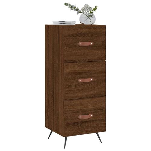 Skænk 34,5x34x90 cm konstrueret træ brun egetræsfarve