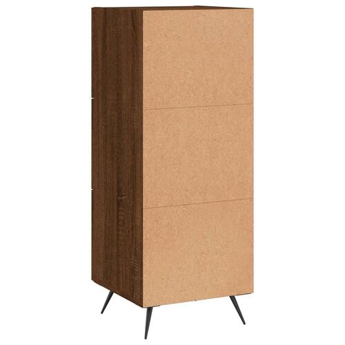 Skænk 34,5x34x90 cm konstrueret træ brun egetræsfarve
