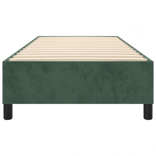 Boxspring sengeramme i fløjl - mørkegrøn 80x200 cm