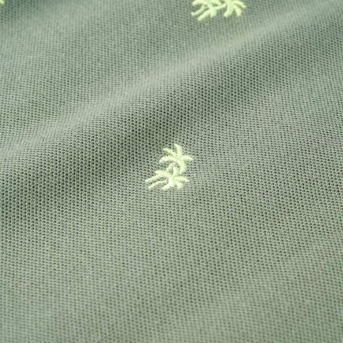 Poloshirt til børn str. 128 - kaki med små palmer