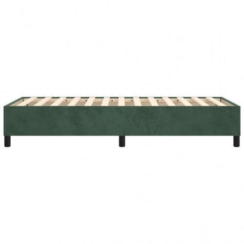 Boxspring sengeramme i fløjl - mørkegrøn 80x200 cm