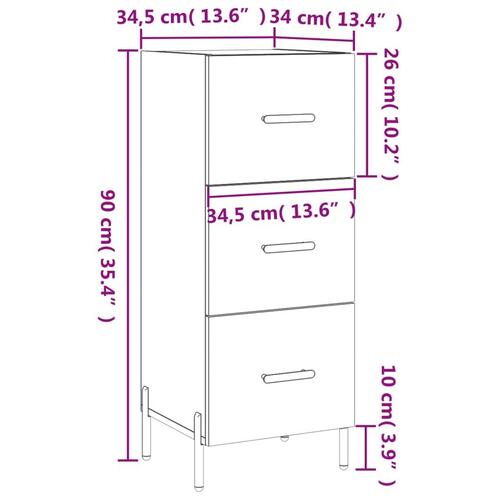 Skænk 34,5x34x90 cm konstrueret træ betongrå
