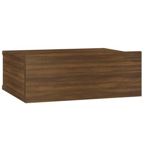 Væghængt natbord 40x30x15 cm konstrueret træ brun egetræ