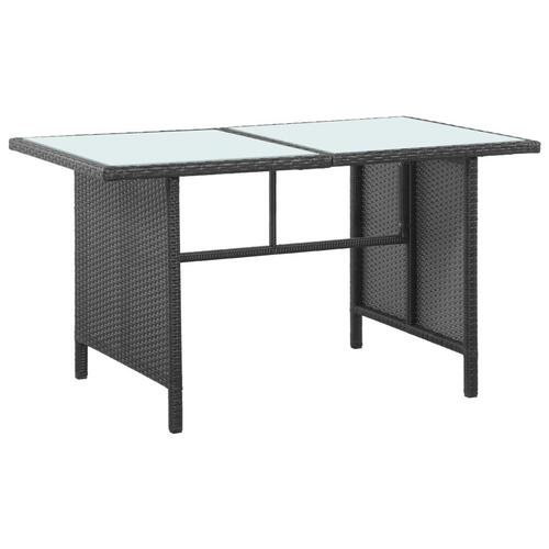Haveloungesæt 5 dele med hynder polyrattan sort