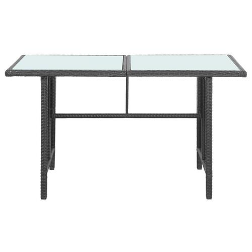 Haveloungesæt 5 dele med hynder polyrattan sort