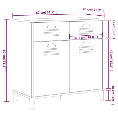 Skænk VIKEN 80x40x80 cm konstrueret træ sort